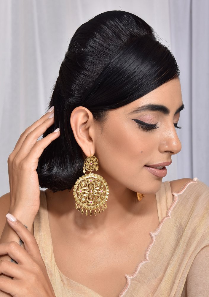 Shereen Gold Tone Silver Earrings