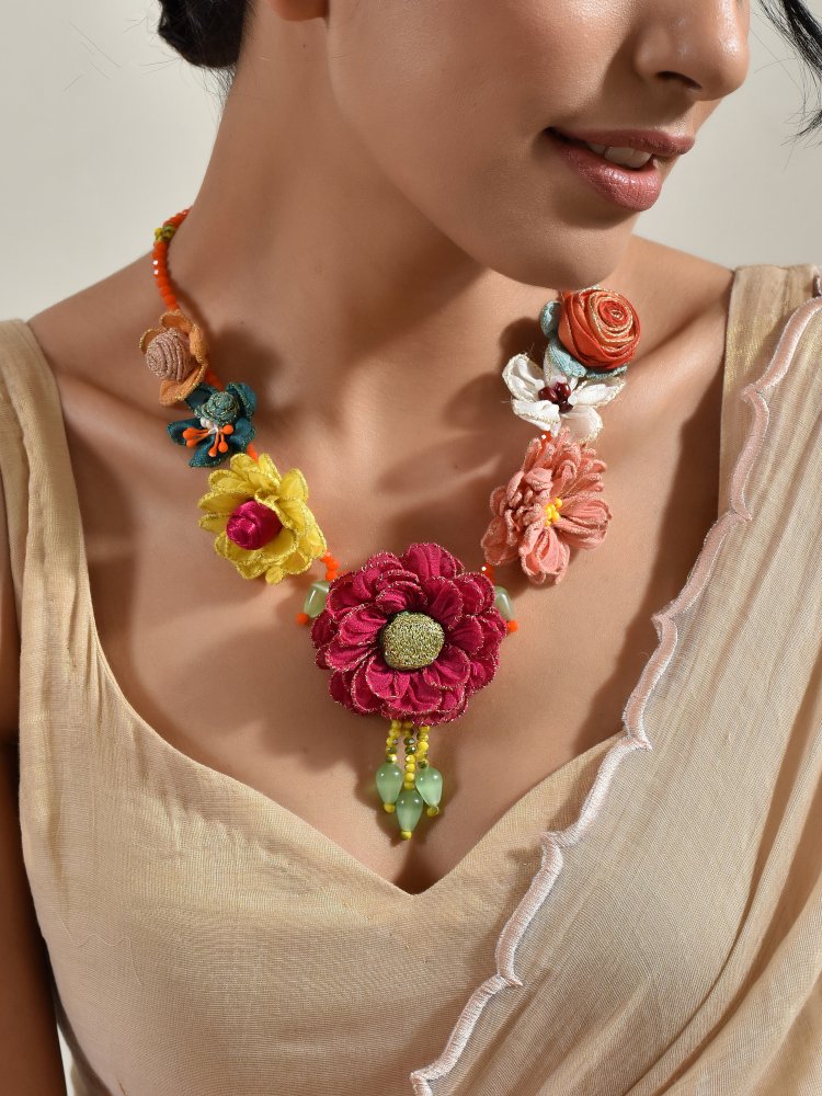 Shimeka Multi Color Floral Necklace