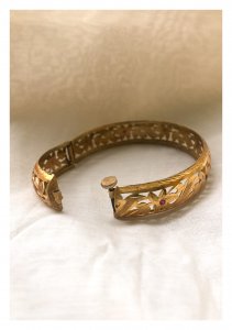 Krishna Gold Tone Silver Bangle