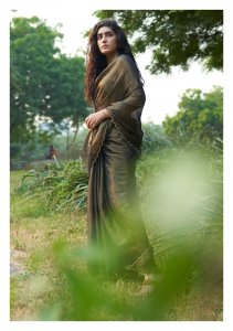 Midnight Charcoal Tissue Chanderi Saree