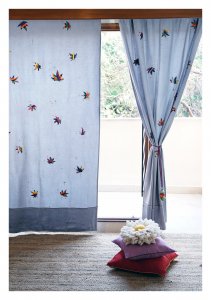 Hippie Grey Canvas Curtain