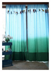 Kingfisher Ombre Blue Cotton Curtain