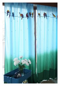 Kingfisher Ombre Blue Cotton Curtain