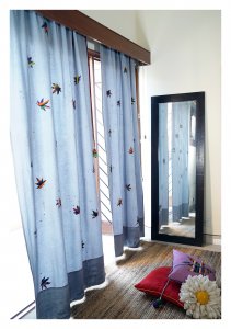 Hippie Grey Canvas Curtain