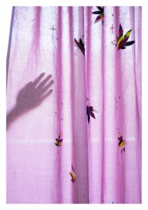 Cannabis lavender Linen Curtain