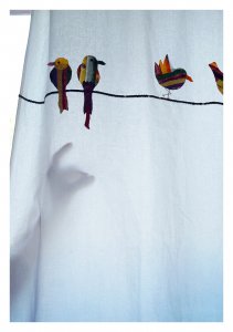 Pheasant Ombre Blue canvas Curtain