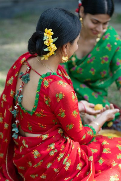 Gangu Red Chintz Blouse