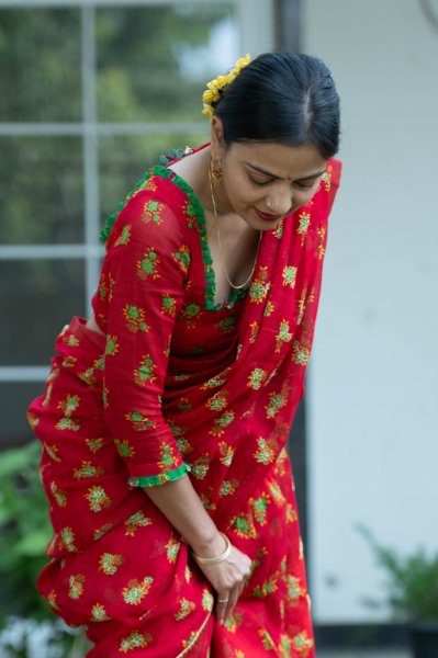 Gangu Red Chintz Blouse