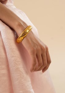 Krishna Gold Tone Silver Bangle