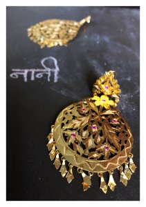 Naseera Handmade Gold Tone Silver Earrings