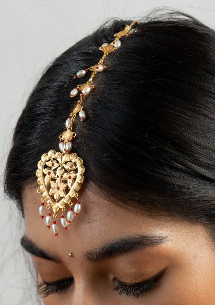 Hoor Gold Tone Silver Mangtikka