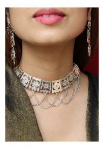 Binari Handmade Silver Necklace and Earrings Set