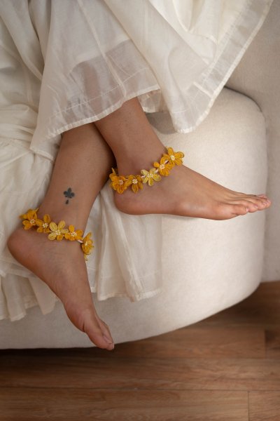 Jorja Floral Anklets - Set of 2