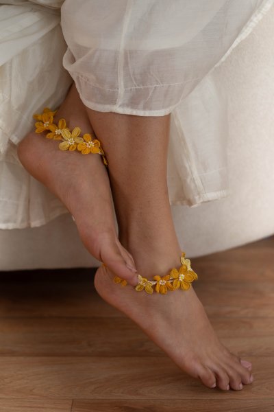 Jorja Floral Anklets - Set of 2