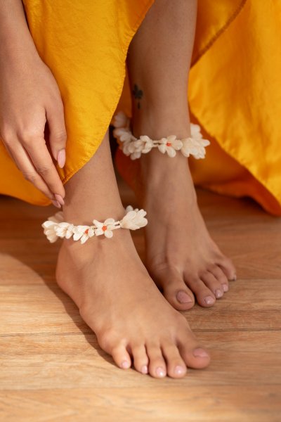 Malar Floral Anklets - Set of 2