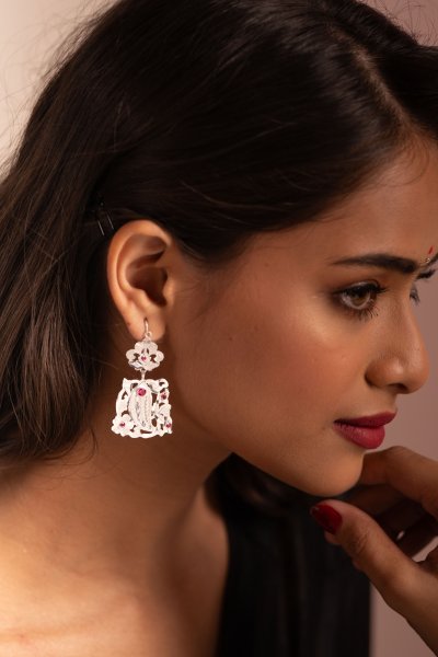 Rajni Silver Earrings