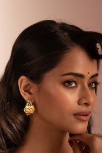 Sridevi Gold Tone Silver Earrings