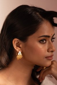 Sridevi Gold Tone Silver Earrings