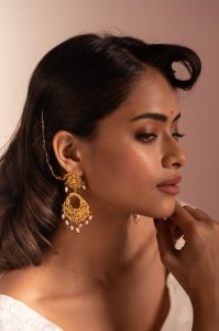 Shashikala Gold Tone Silver Earrings