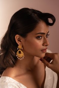 Shashikala Gold Tone Silver Earrings