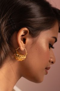 Mathi Gold Tone Silver Earrings