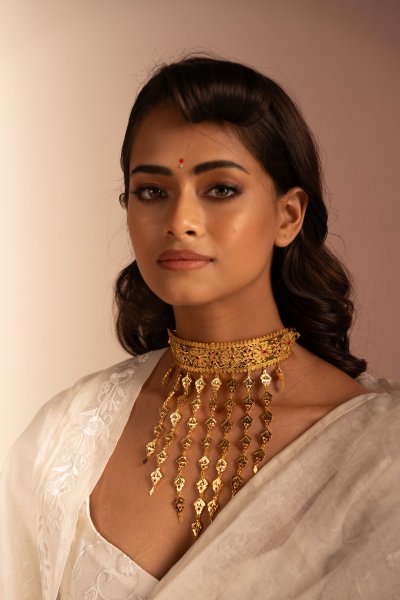 Suryamati Gold Tone Silver Necklace