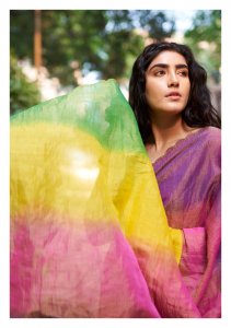 Rainbow Chanderi Tissue Saree