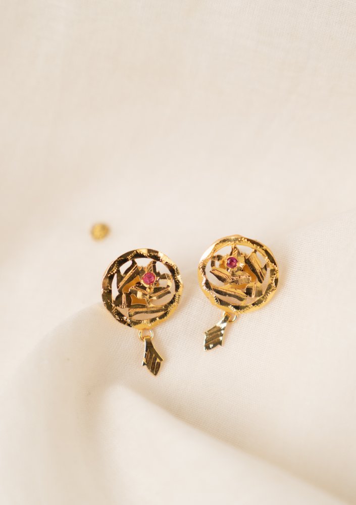 Malti Gold Tone Silver Studs