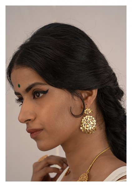 Rangana Gold Tone Silver Earrings
