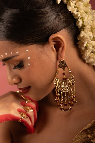 Hisar Gold Tone Silver Earrings