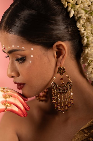 Hisar Gold Tone Silver Earrings