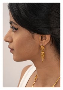 Rehnuma Gold Tone Silver Necklace & Earrings Set