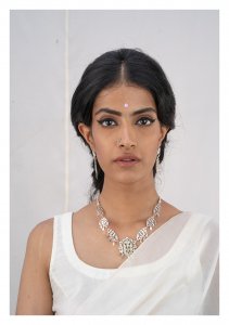 Rehnuma Silver Necklace & Earrings Set