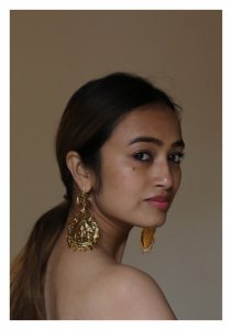 Naseera Handmade Gold Tone Silver Earrings