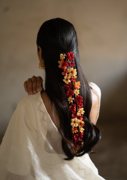 Tambura Red Flower Hair Accessory