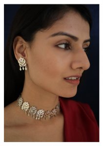 Padma Handmade Silver Necklace And Earrings Set