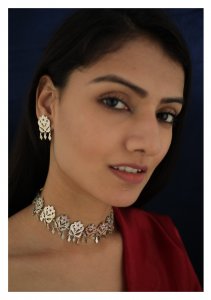 Padma Handmade Silver Necklace And Earrings Set