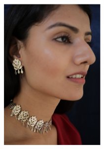 Padma Handmade Silver Necklace And Earrings Set