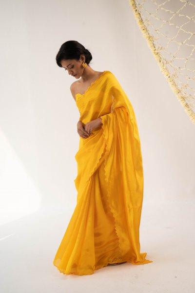 Tesu Yellow Saree