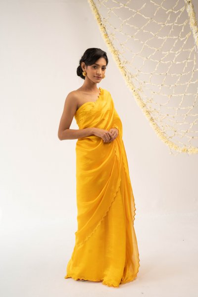 Tesu Yellow Saree