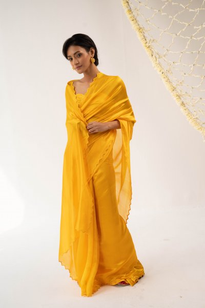 Tesu Yellow Saree