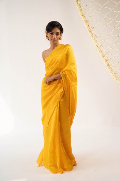 Tesu Yellow Saree