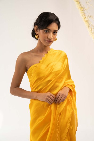 Tesu Yellow Saree