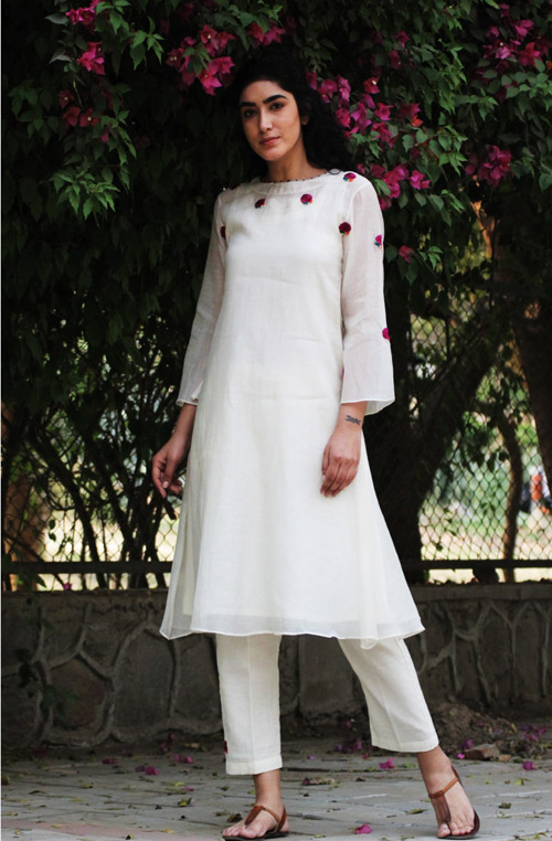 Zaria White Kurta Pajama Set